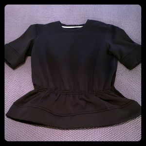Lululemon black peplum fleece lined shirt